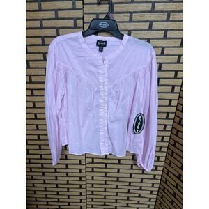 Scoop Pink‎ Button Front Blouse Size Small